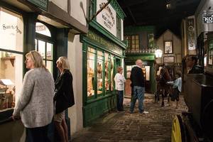 Stroll along the cobbled streets of the Victorian Village at Flambards Theme Park, Helston, Cornwall